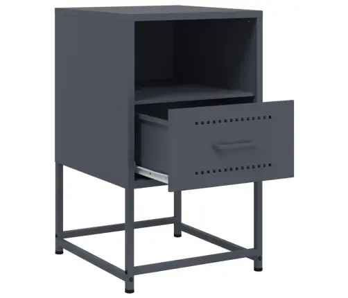 Naktsskapīši,2 Gab., Antracītpelēki, Melni 36X39X605 Cm, Tērauds Vidaxl