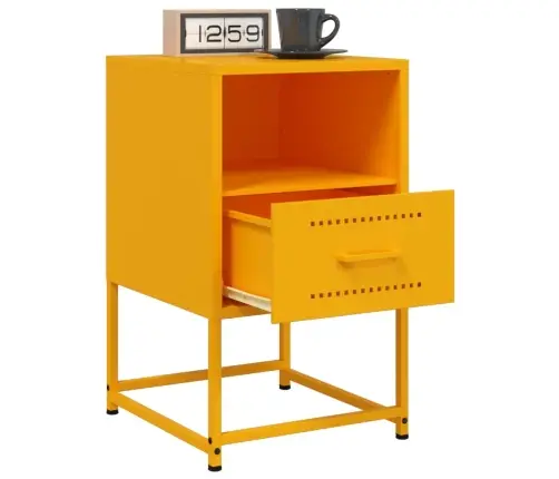 Naktsskapītis, 36X39X60,5 Cm, Tērauds, Sinepju Dzeltens Vidaxl Naktsskapītis, 36X39X60,5 Cm, Tērauds, Sinepju Dzeltens Vidaxl
