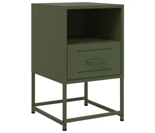 Naktsskapītis, Olīvu Zaļš, 36X39X60,5 Cm, Tērauds Vidaxl