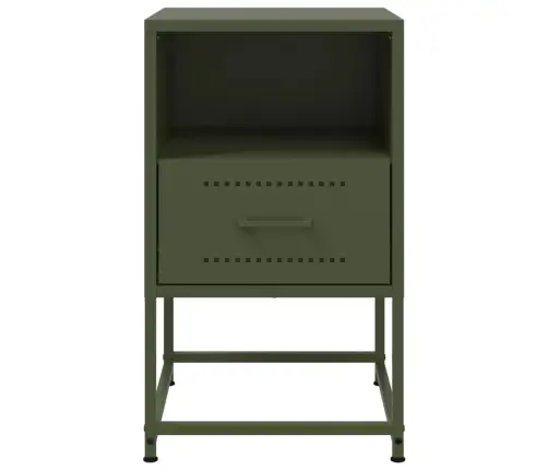 Naktsskapītis, Olīvu Zaļš, 36X39X60,5 Cm, Tērauds Vidaxl