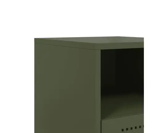 Naktsskapītis, Olīvu Zaļš, 36X39X60,5 Cm, Tērauds Vidaxl