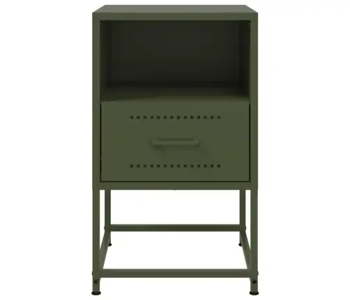 Naktsskapīši, 2 Gab., Olīvu Zaļi, 36X39X60,5 Cm, Tērauds Vidaxl