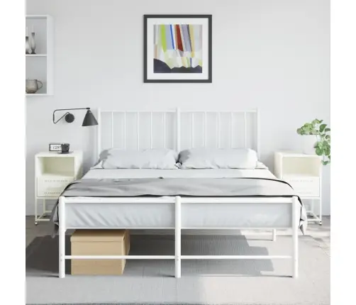 Naktsskapīši, 2 Gab., Balti, 36X39X60,5 Cm, Tērauds Vidaxl Naktsskapīši, 2 Gab., Balti, 36X39X60,5 Cm, Tērauds Vidaxl