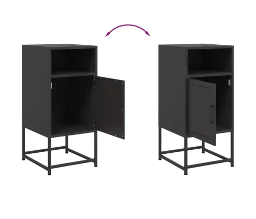 Naktsskapīši,2 Gab., Melni, 36X39X78 Cm, Tērauds Vidaxl