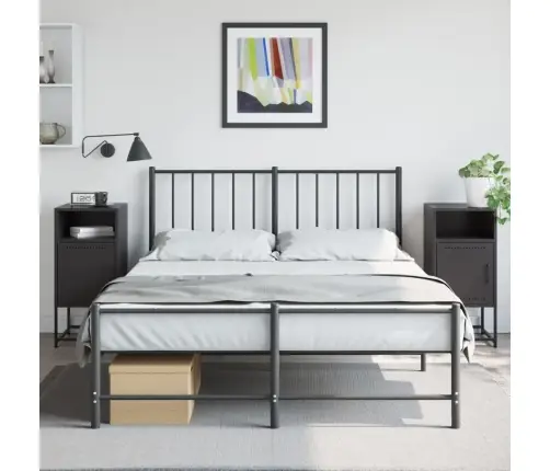 Naktsskapīši,2 Gab., Melni, 36X39X78 Cm, Tērauds Vidaxl