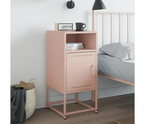 Naktinė Spintelė, Rožinės Spalvos, 36X39X78cm Plienas