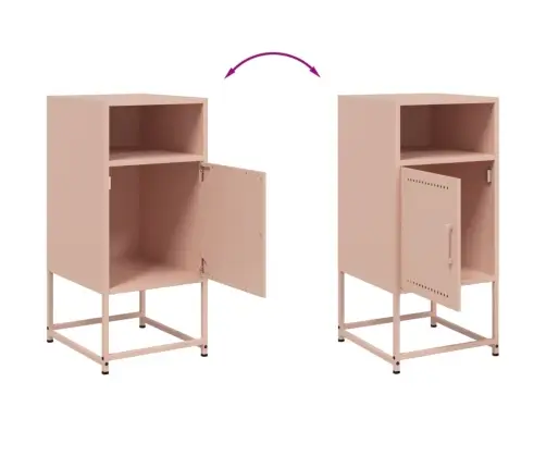 Naktinė Spintelė, Rožinės Spalvos, 36X39X78cm Plienas
