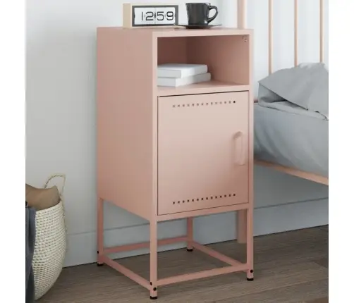 Naktinė Spintelė, Rožinės Spalvos, 36X39X78cm Plienas