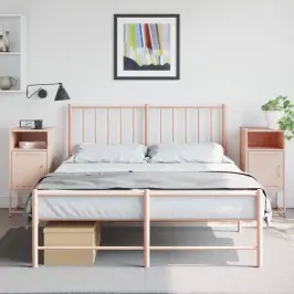 Naktsskapīši, 2 Gab., Rozā, 36X39X78 Cm, Tērauds Vidaxl