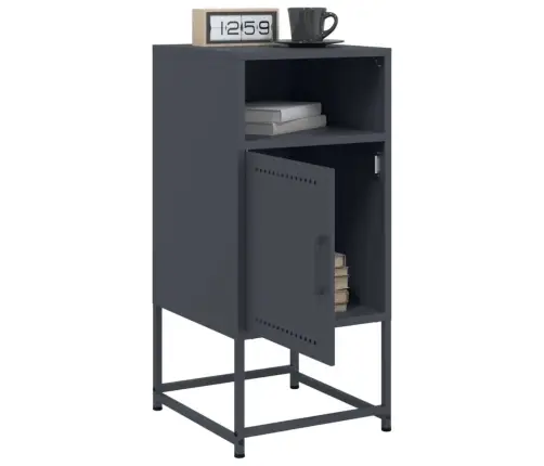 Naktsskapīši,2 Gab., Antracītpelēki, 36X39X78 Cm, Tērauds Vidaxl