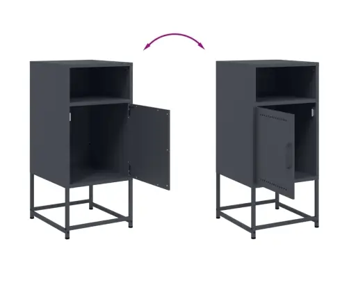 Naktsskapīši,2 Gab., Antracītpelēki, 36X39X78 Cm, Tērauds Vidaxl