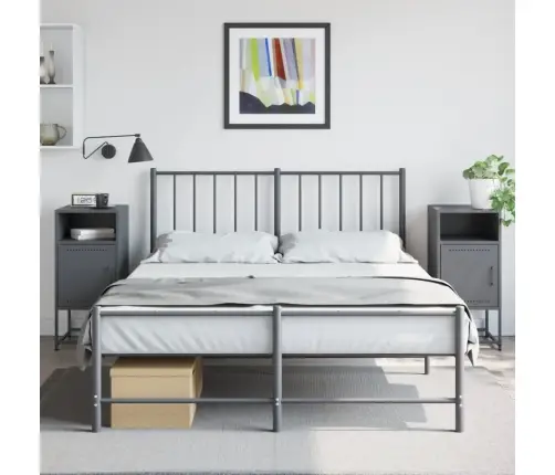 Naktsskapīši,2 Gab., Antracītpelēki, 36X39X78 Cm, Tērauds Vidaxl