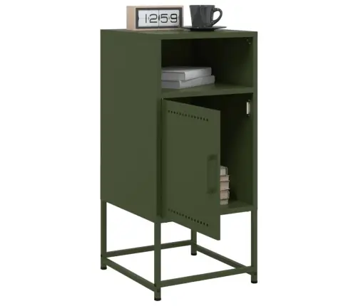 Naktsskapītis, Olīvu Zaļš, 36X39X78 Cm, Tērauds Vidaxl