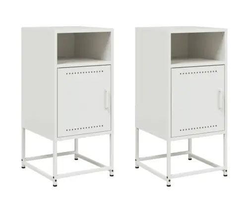 Naktsskapīši, 2 Gab., Balti, 36X39X78 Cm, Tērauds Vidaxl