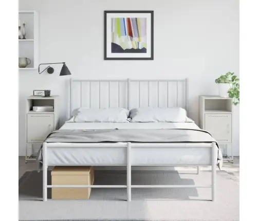 Naktsskapīši, 2 Gab., Balti, 36X39X78 Cm, Tērauds Vidaxl