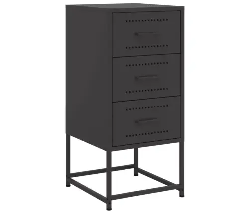 Naktsskapītis, Melns, 36X39X78 Cm, Tērauds Vidaxl