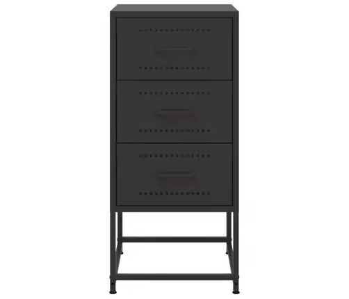 Naktsskapītis, Melns, 36X39X78 Cm, Tērauds Vidaxl