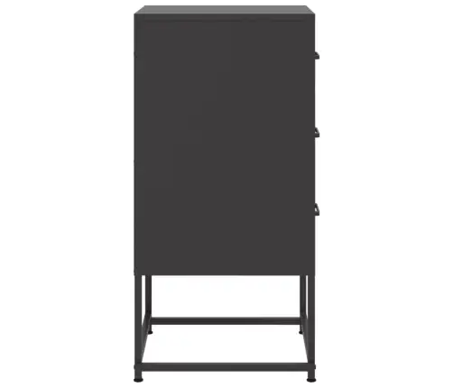 Naktsskapītis, Melns, 36X39X78 Cm, Tērauds Vidaxl