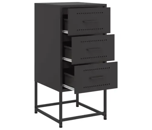 Naktsskapītis, Melns, 36X39X78 Cm, Tērauds Vidaxl