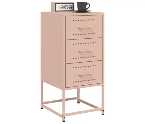 Naktsskapītis, Rozā, 36X39X78 Cm, Tērauds Vidaxl