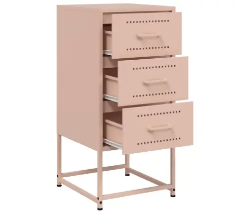 Naktsskapītis, Rozā, 36X39X78 Cm, Tērauds Vidaxl