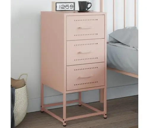 Naktsskapītis, Rozā, 36X39X78 Cm, Tērauds Vidaxl