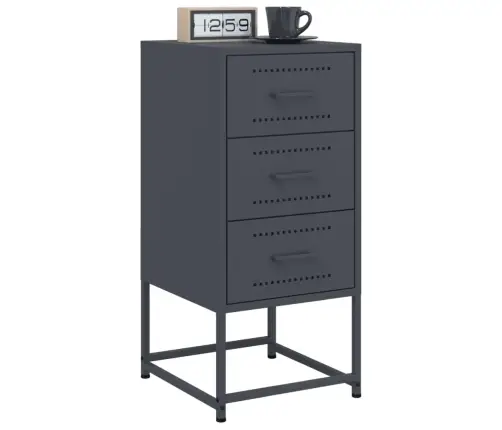 Naktsskapītis, Antracītpelēks, 36X39X78 Cm, Tērauds Vidaxl