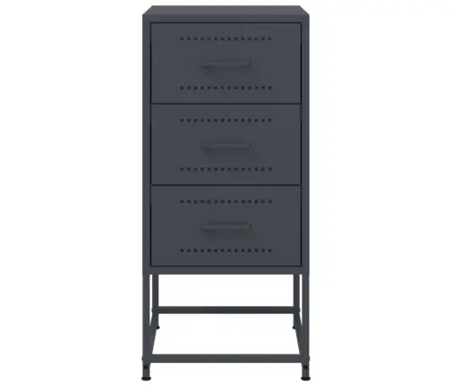 Naktsskapītis, Antracītpelēks, 36X39X78 Cm, Tērauds Vidaxl
