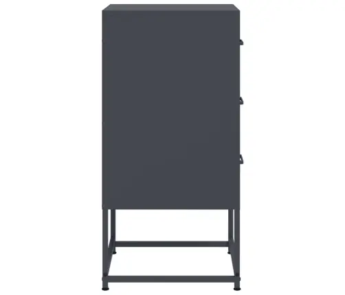 Naktsskapītis, Antracītpelēks, 36X39X78 Cm, Tērauds Vidaxl