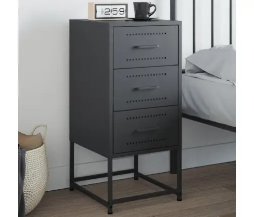 Naktsskapītis, Antracītpelēks, 36X39X78 Cm, Tērauds Vidaxl