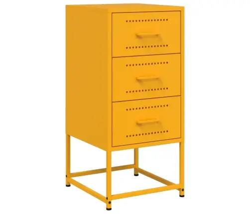 Naktsskapītis, 36X39X78 Cm, Tērauds, Sinepju Dzeltens Vidaxl