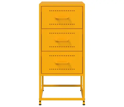 Naktsskapītis, 36X39X78 Cm, Tērauds, Sinepju Dzeltens Vidaxl