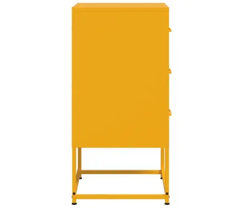 Naktsskapītis, 36X39X78 Cm, Tērauds, Sinepju Dzeltens Vidaxl