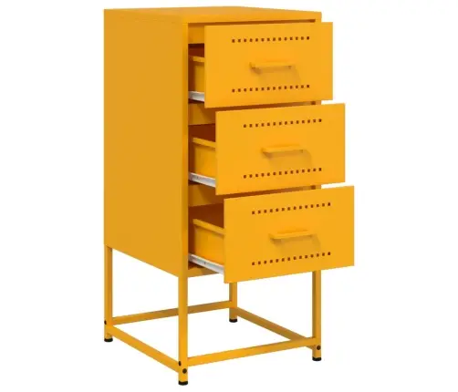 Naktsskapītis, 36X39X78 Cm, Tērauds, Sinepju Dzeltens Vidaxl