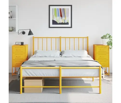 Naktinės Spintelės, 2Vnt., Garstyčių, 36X39X78cm Plienas