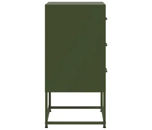 Naktsskapītis, Olīvu Zaļš, 36X39X78 Cm, Tērauds Vidaxl