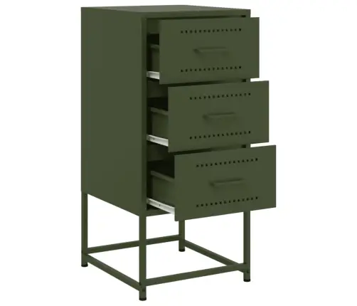 Naktsskapītis, Olīvu Zaļš, 36X39X78 Cm, Tērauds Vidaxl