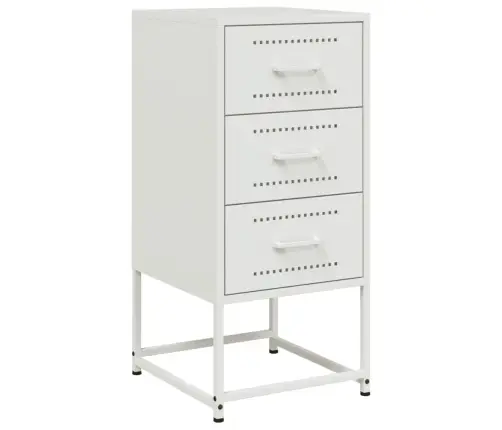 Naktinės Spintelės, 2Vnt., Baltos Spalvos, 36X39X78cm Plienas