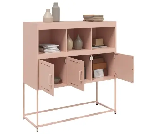 Kumode, Rozā, 100,5X39X107 Cm, Tērauds Vidaxl