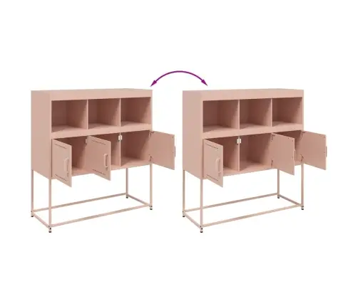 Kumode, Rozā, 100,5X39X107 Cm, Tērauds Vidaxl