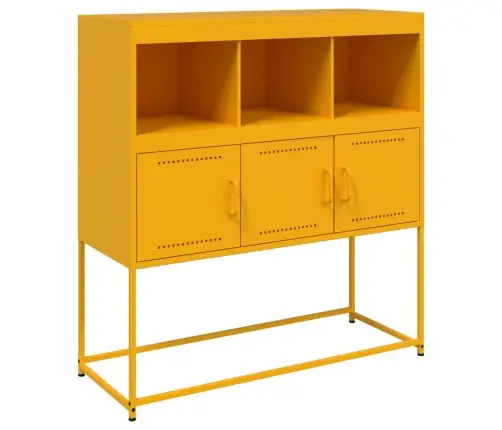 Kumode, Sinepju Dzeltena, 100,5X39X107 Cm, Tērauds Vidaxl