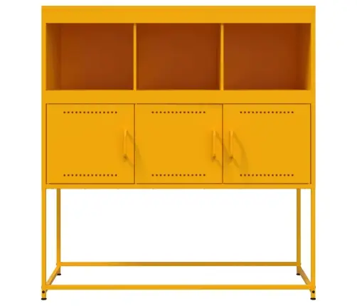 Kumode, Sinepju Dzeltena, 100,5X39X107 Cm, Tērauds Vidaxl