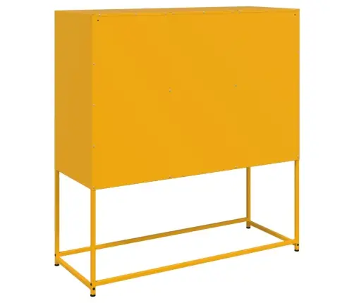 Kumode, Sinepju Dzeltena, 100,5X39X107 Cm, Tērauds Vidaxl