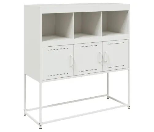 Kumode, Balta, 100,5X39X107 Cm, Tērauds Vidaxl