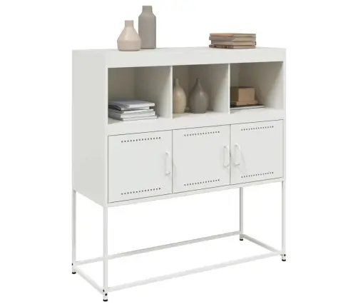 Kumode, Balta, 100,5X39X107 Cm, Tērauds Vidaxl