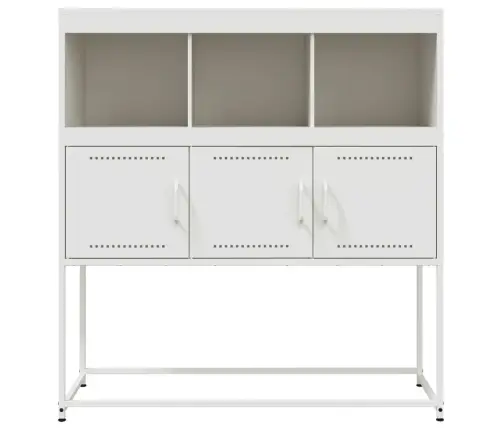 Kumode, Balta, 100,5X39X107 Cm, Tērauds Vidaxl