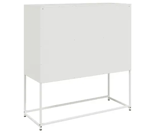 Kumode, Balta, 100,5X39X107 Cm, Tērauds Vidaxl