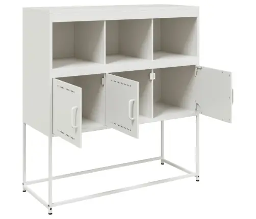 Kumode, Balta, 100,5X39X107 Cm, Tērauds Vidaxl