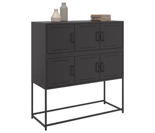 Kumode, Melna, 100,5X39X107 Cm, Tērauds Vidaxl