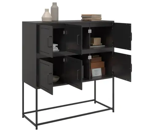 Kumode, Melna, 100,5X39X107 Cm, Tērauds Vidaxl